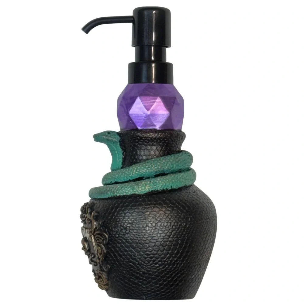 Black Green Snake Poison Soap / Lotion Dispenser Gothic Apothecary‎ Decor